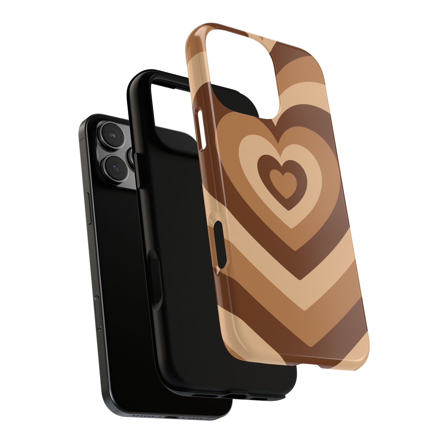 Brown Layered Heart Phone Case