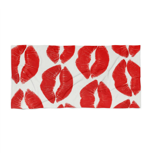Red Lipstick Beach Towel
