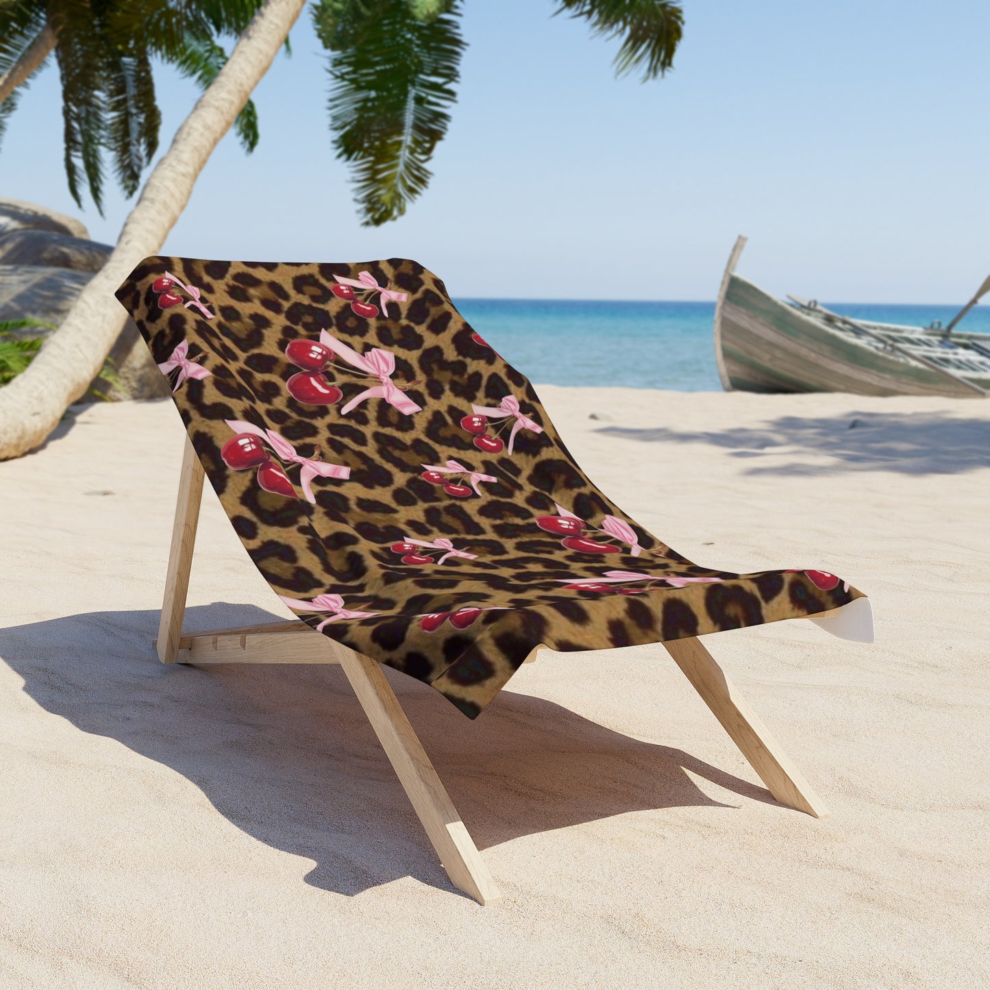 Cherry Cheetah Beach Towel