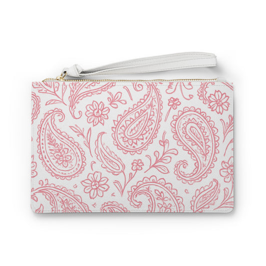 Pink Paisley Clutch Bag