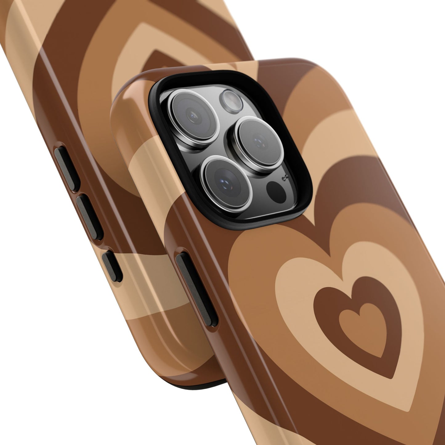Brown Layered Heart Phone Case