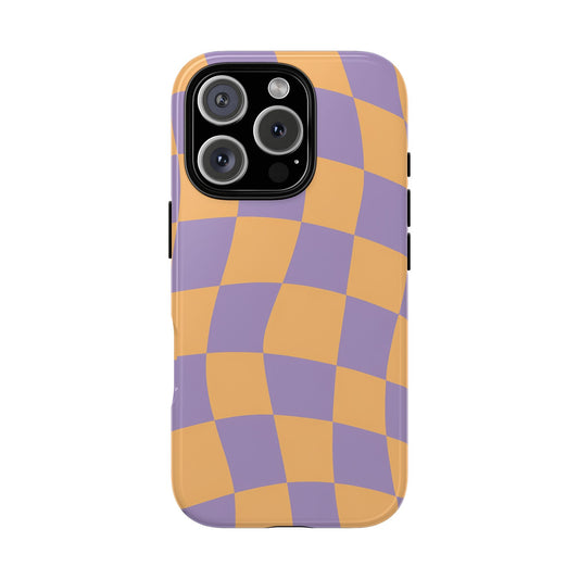 Purple & Orange Checkered Phone Case