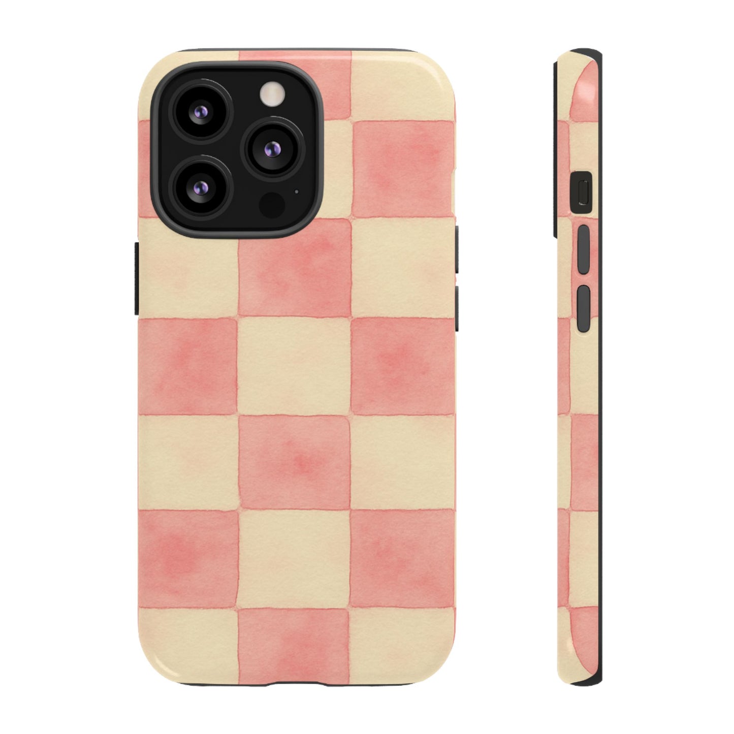 Pink Checkered Tough Phone Case