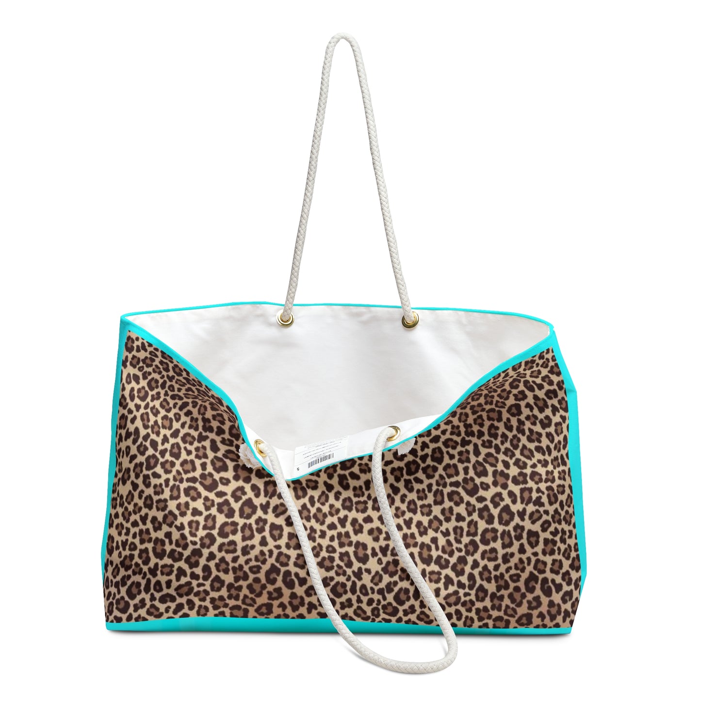 Teal Leopard Print Weekender Bag
