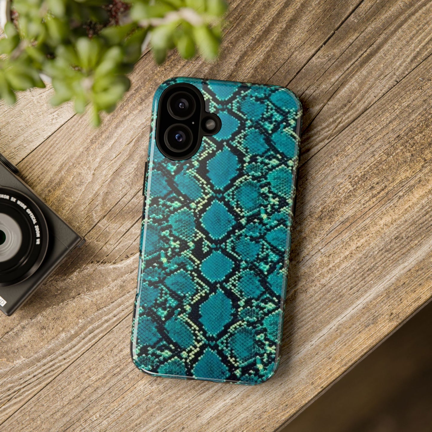 Blue Snake Skin Phone Case