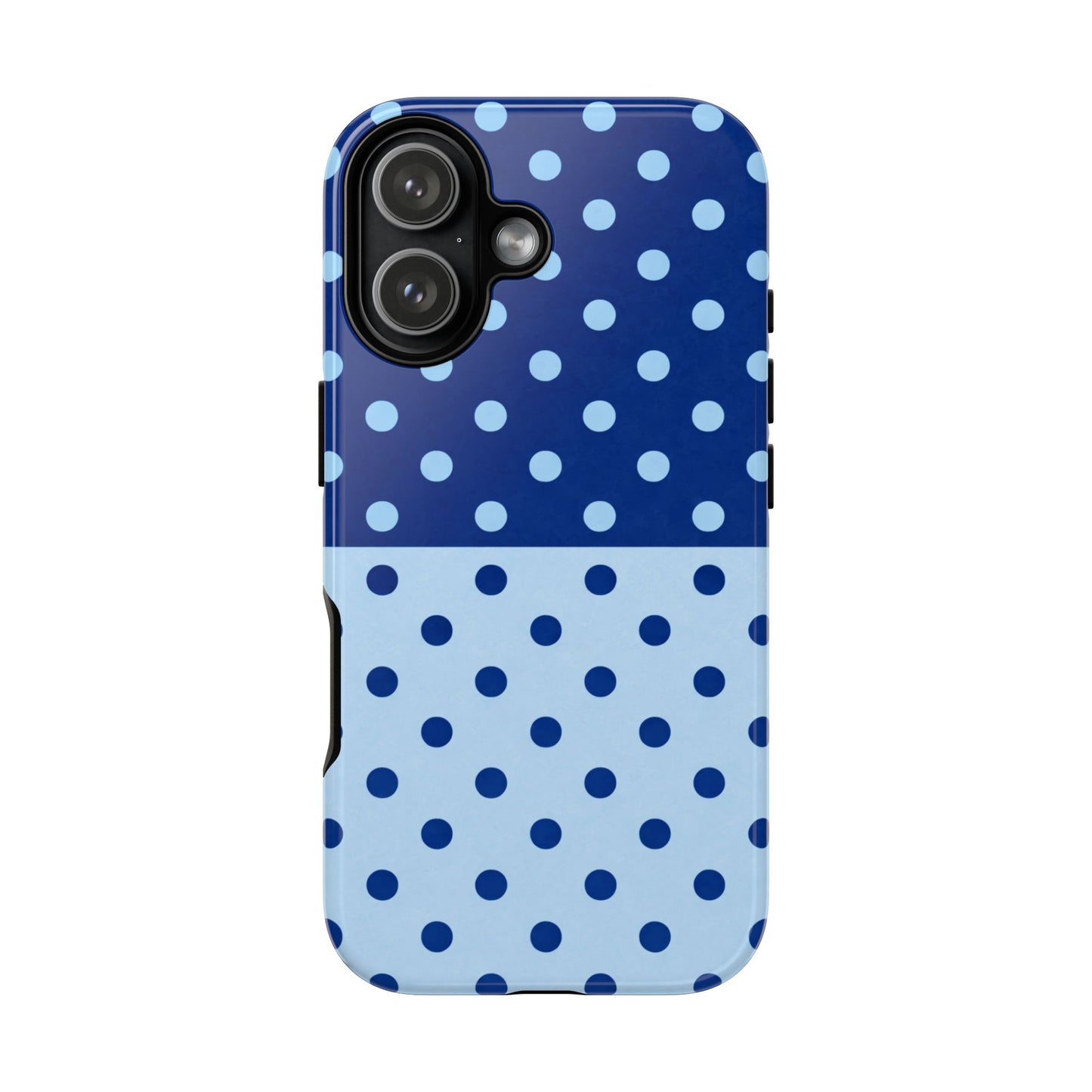 Two-Tone Polka Dot Case — Blue