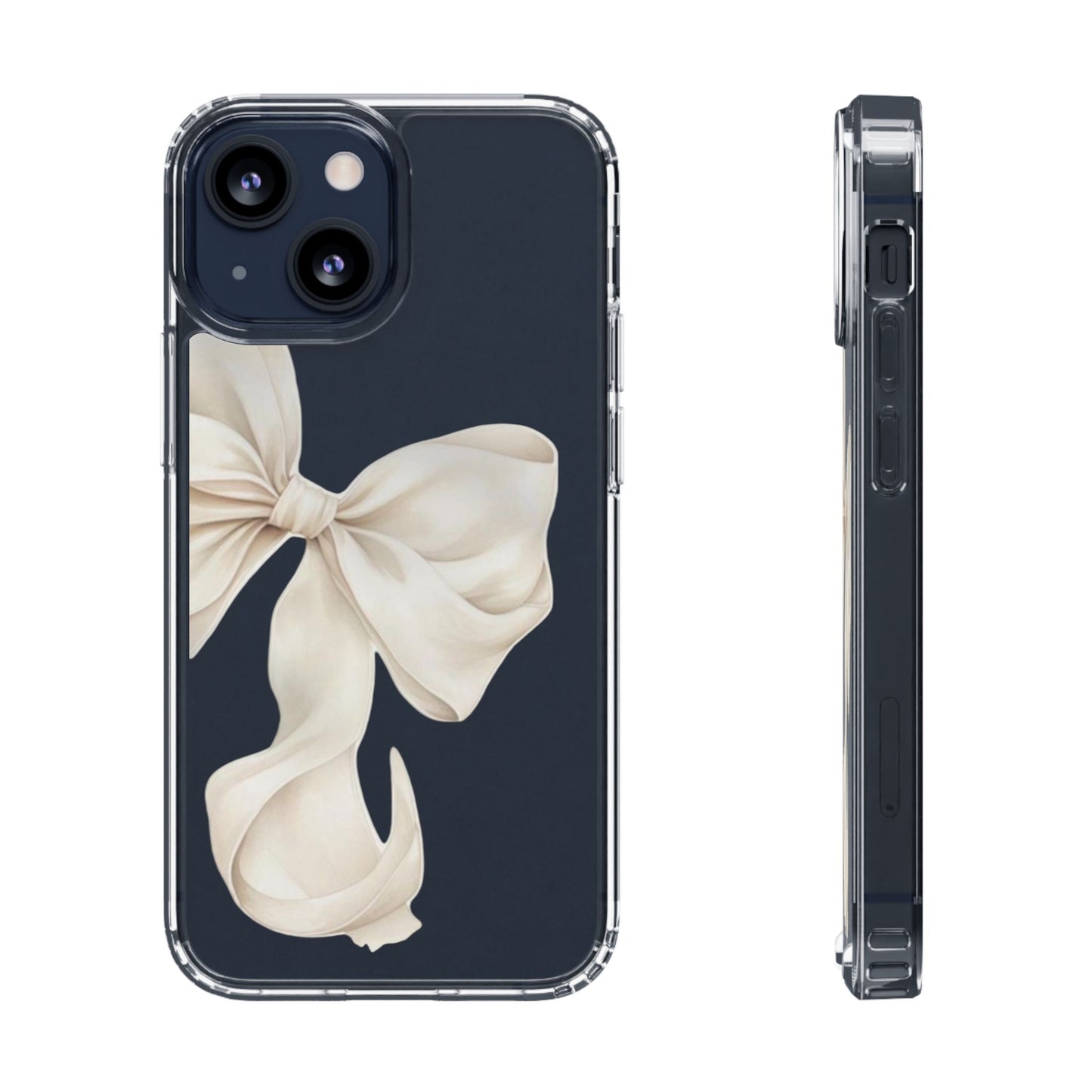 Ivory Ribbon Clear Phone Case