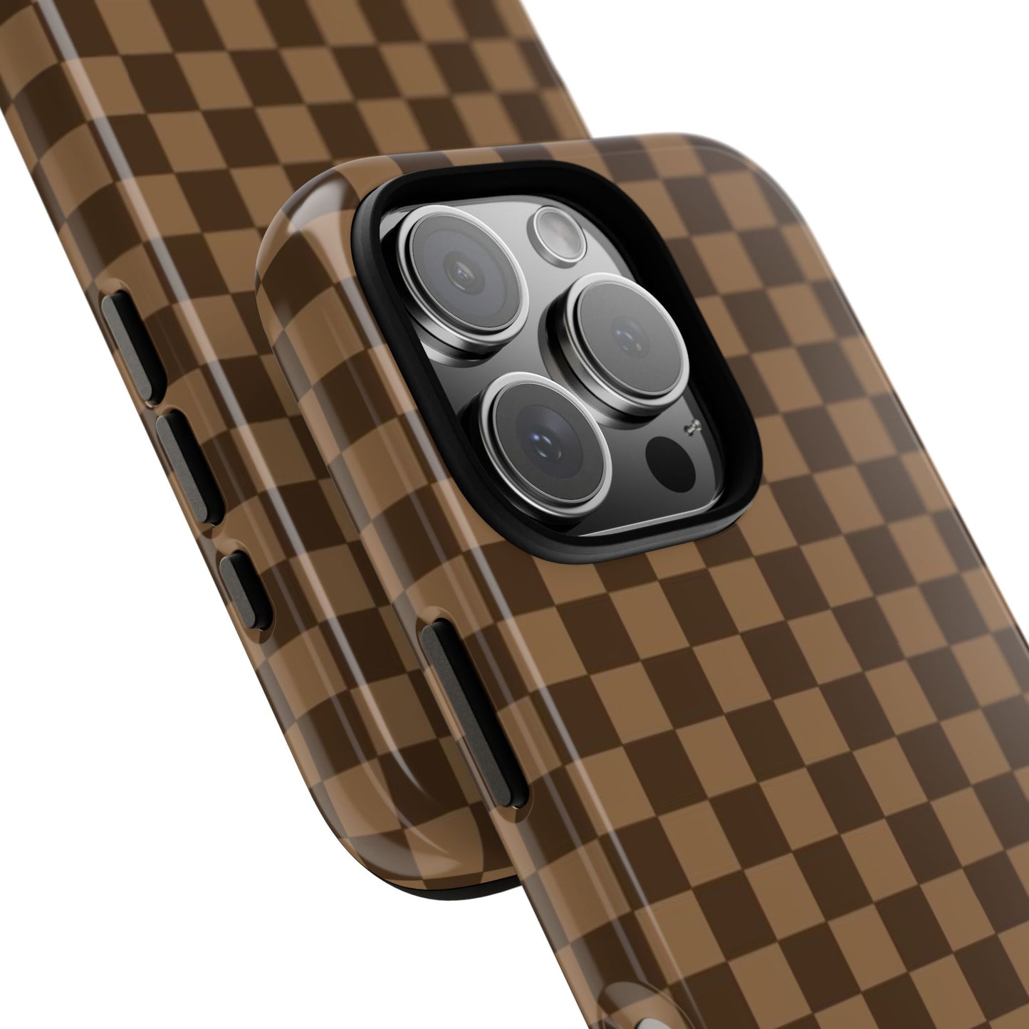 Brown Checkered Phone Case