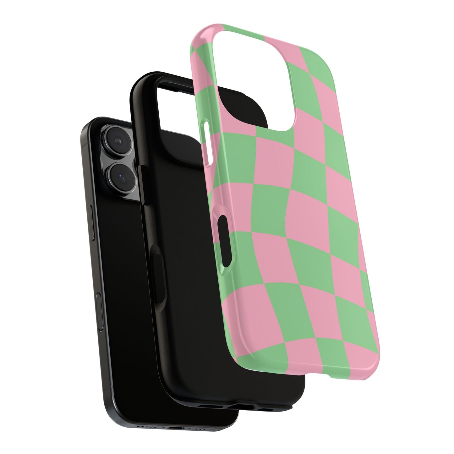 Pink & Green Checkered Phone Case