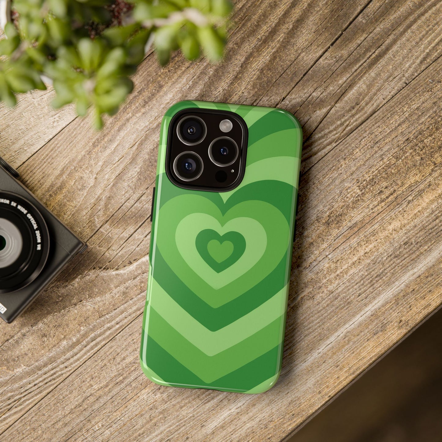 Green Layered Heart Phone Case