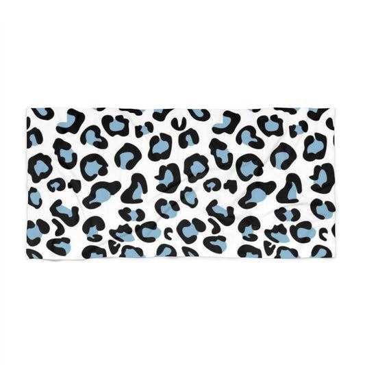 Light Blue Leopard Print Beach Towel