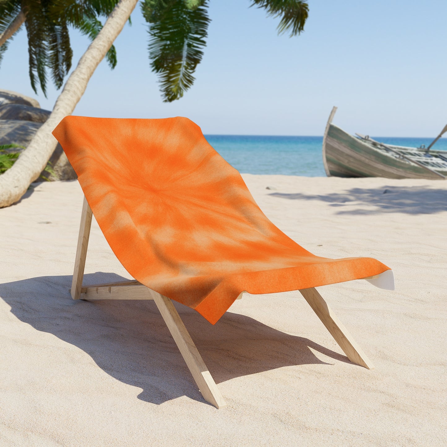 Orange Tie-Dye Beach Towel
