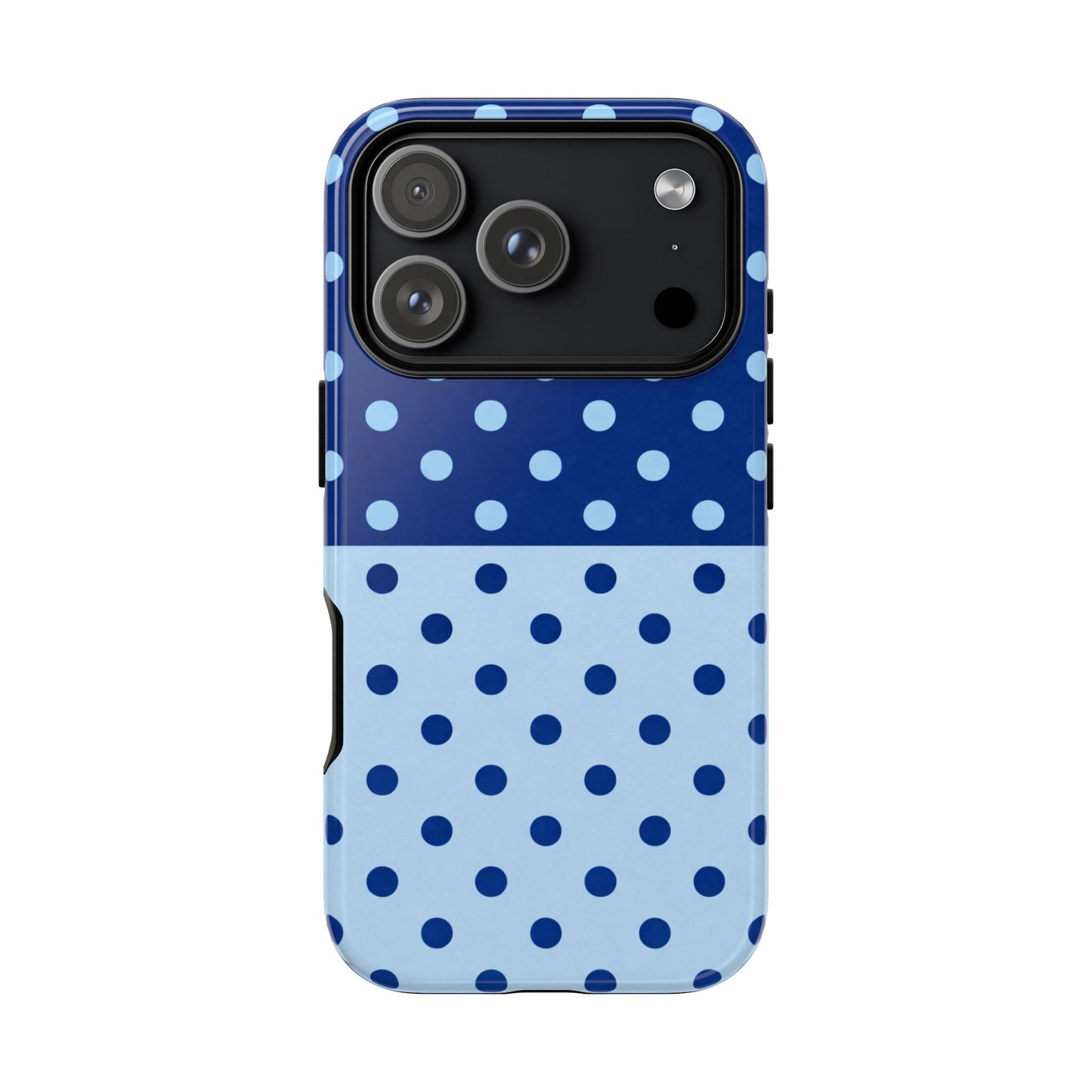 Two-Tone Polka Dot Case — Blue