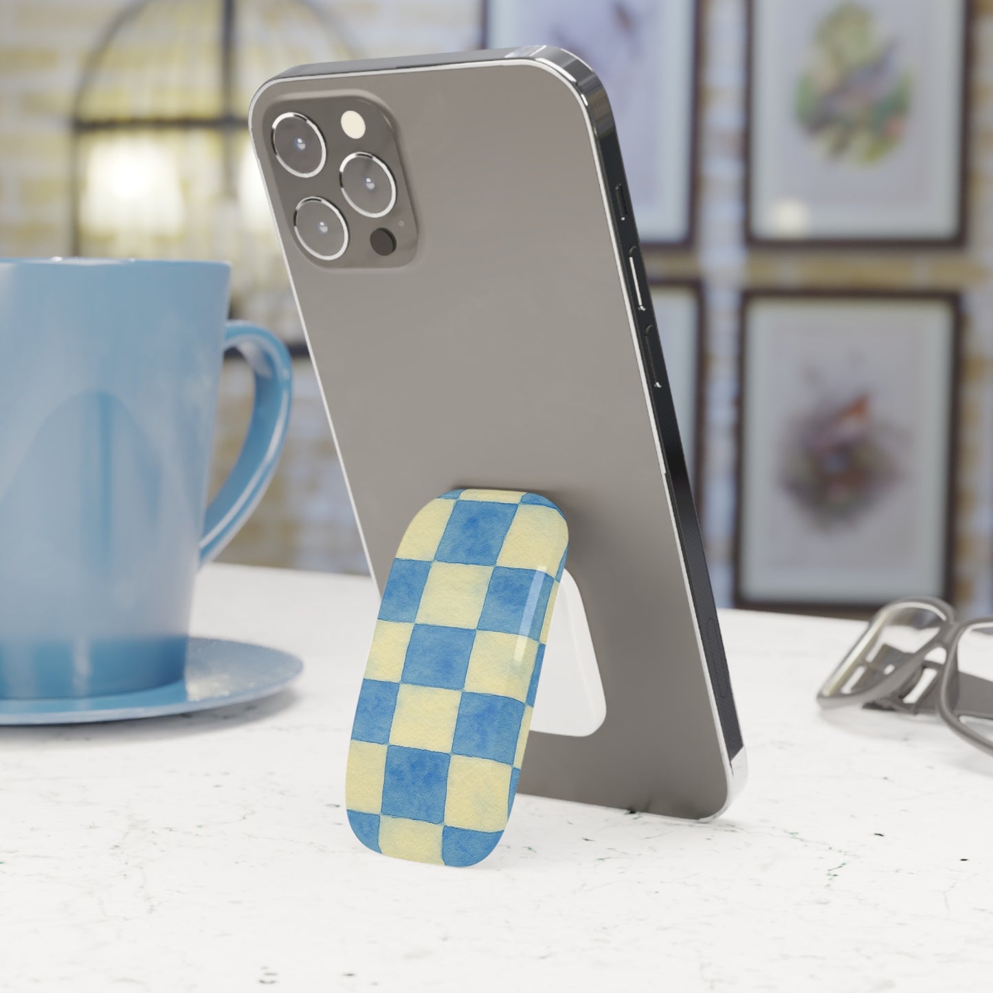 Blue Checkered Phone Grip/Stand