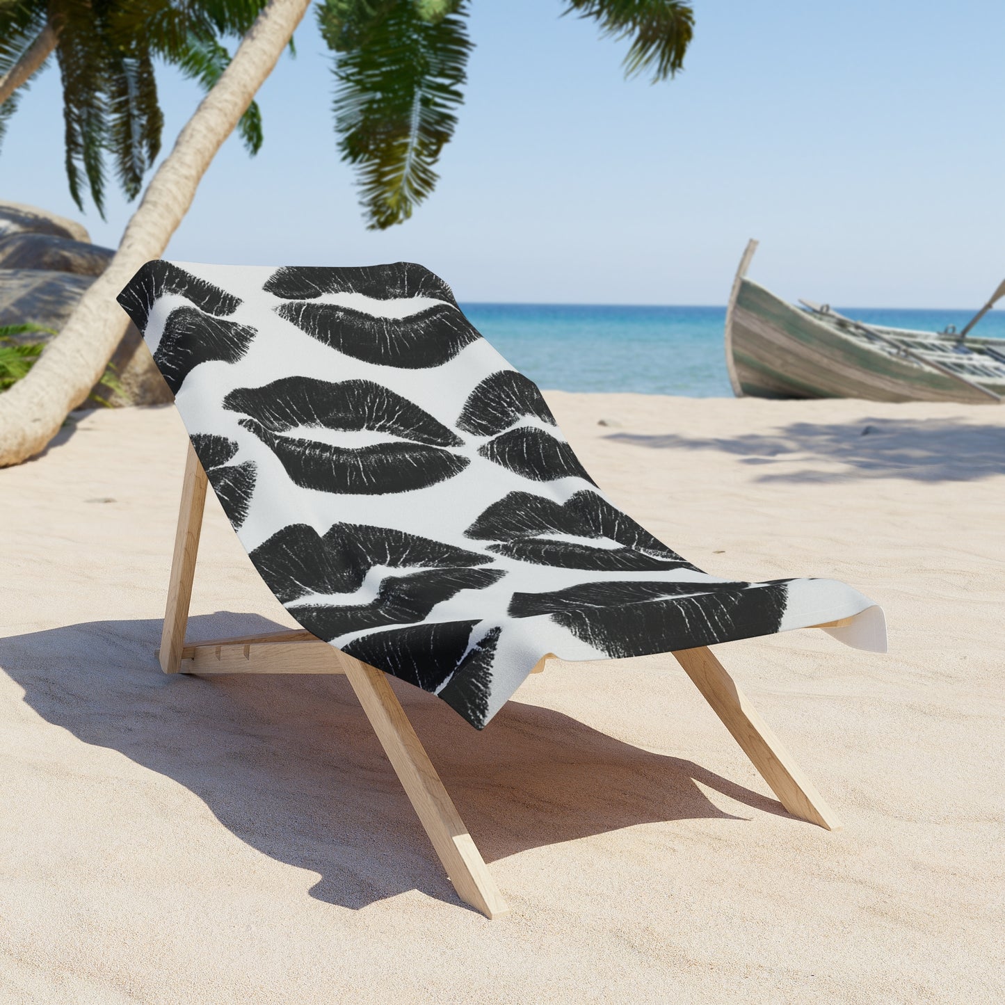 Black Lipstick Beach Towel