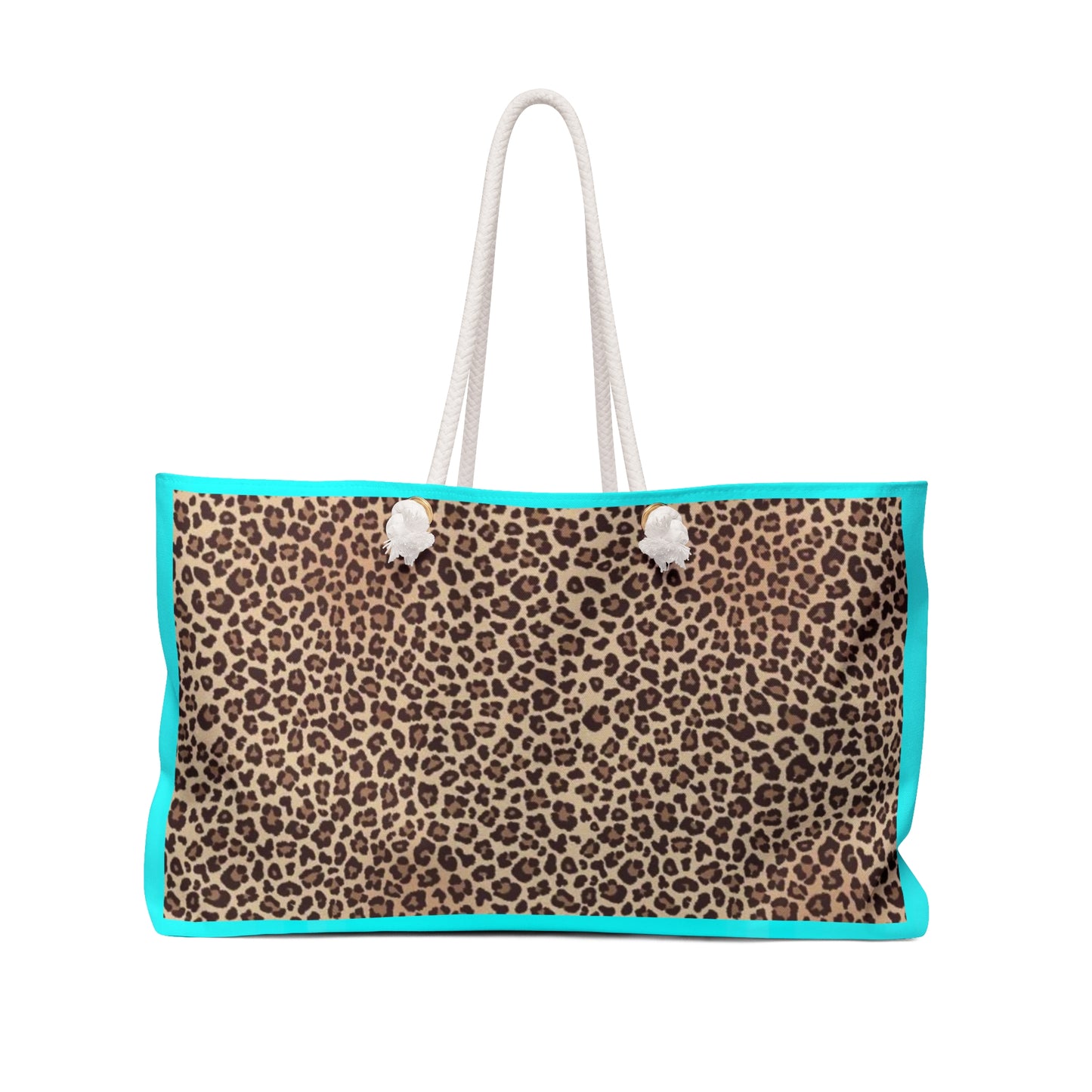 Teal Leopard Print Weekender Bag