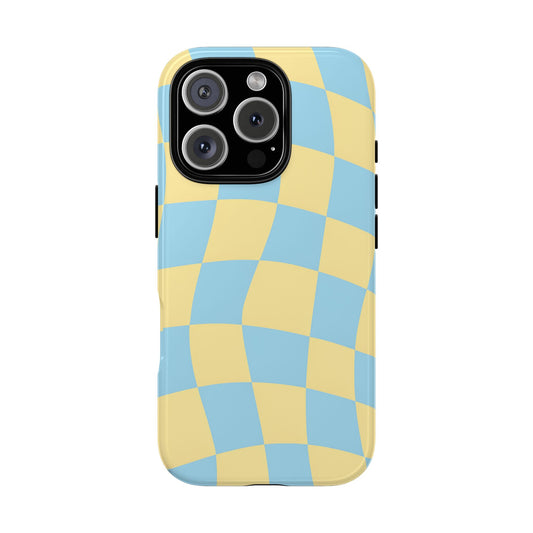 Blue & Yellow Checkered Phone Case