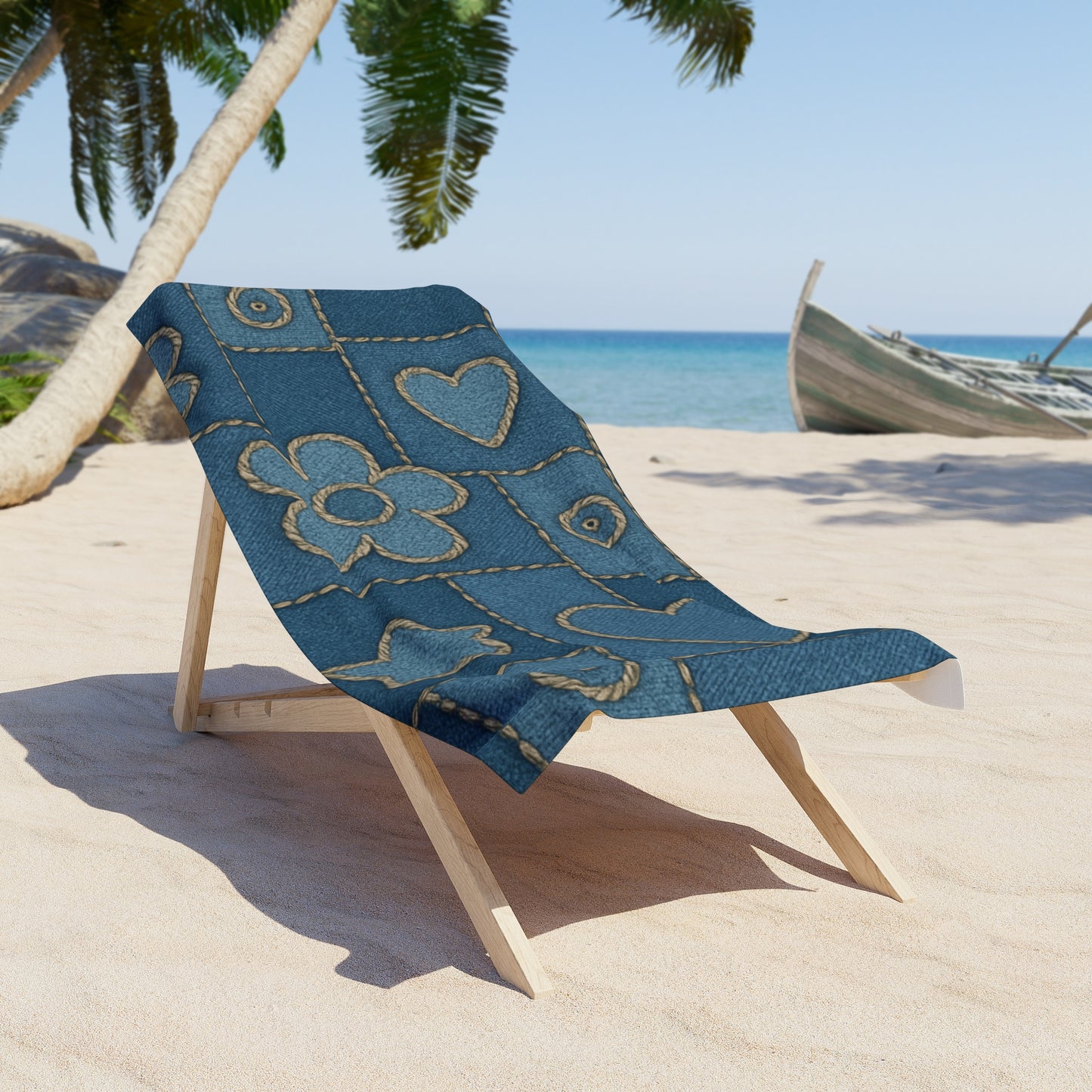Denim Patchwork Beach Towel