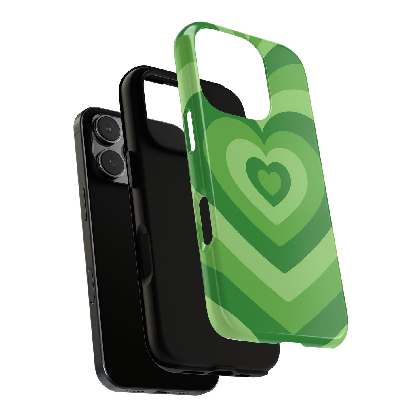 Green Layered Heart Phone Case