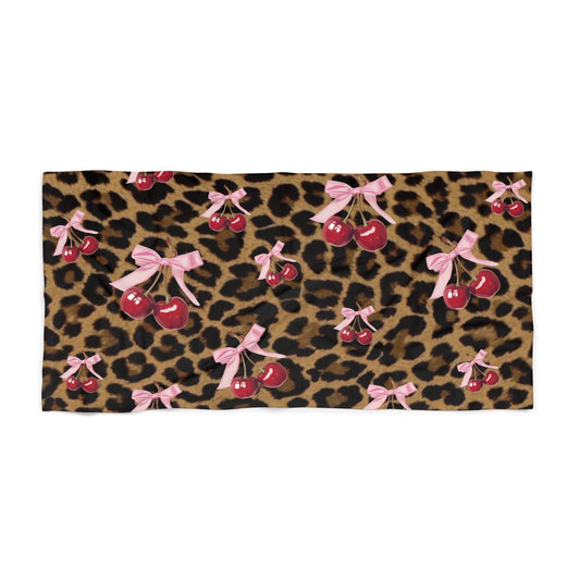Cherry Cheetah Beach Towel