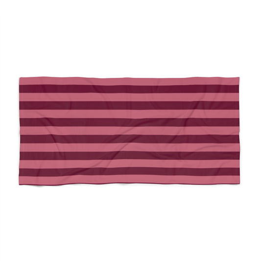 Burgundy Striped Beach Towel