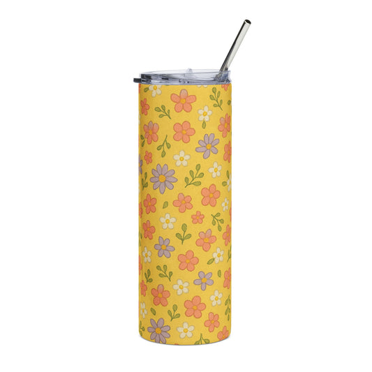 Yellow Floral Tumbler | 20oz