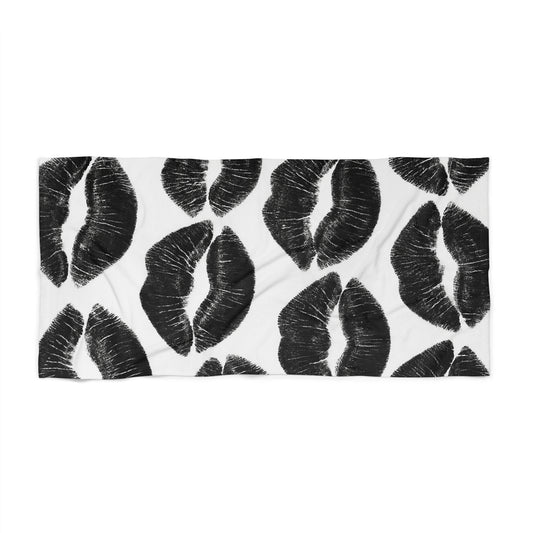 Black Lipstick Beach Towel