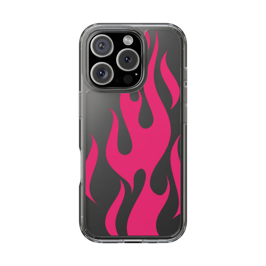 Pink Flame Clear Phone Case