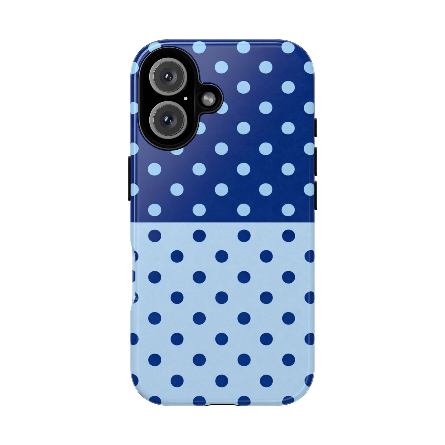 Two-Tone Polka Dot Case — Blue
