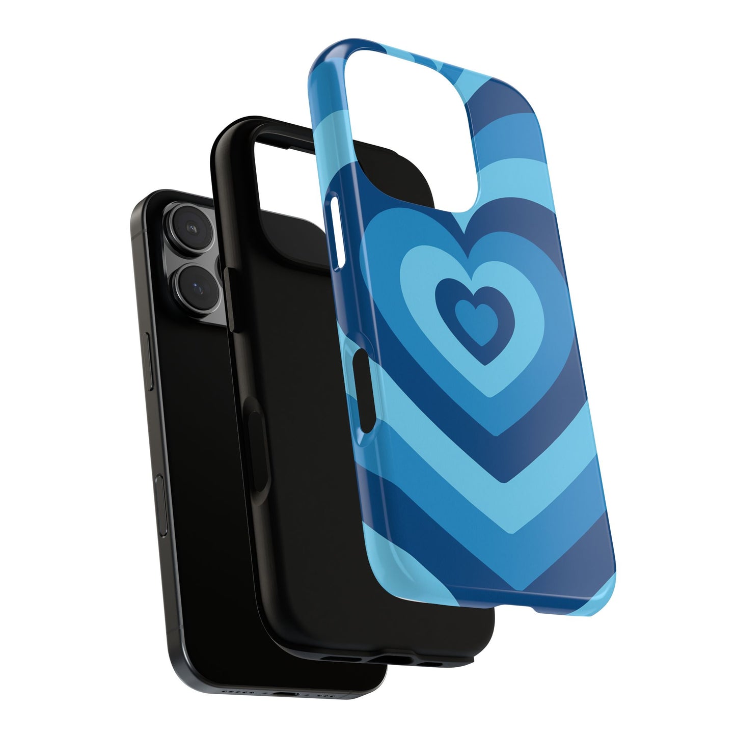Blue Layered Heart Phone Case